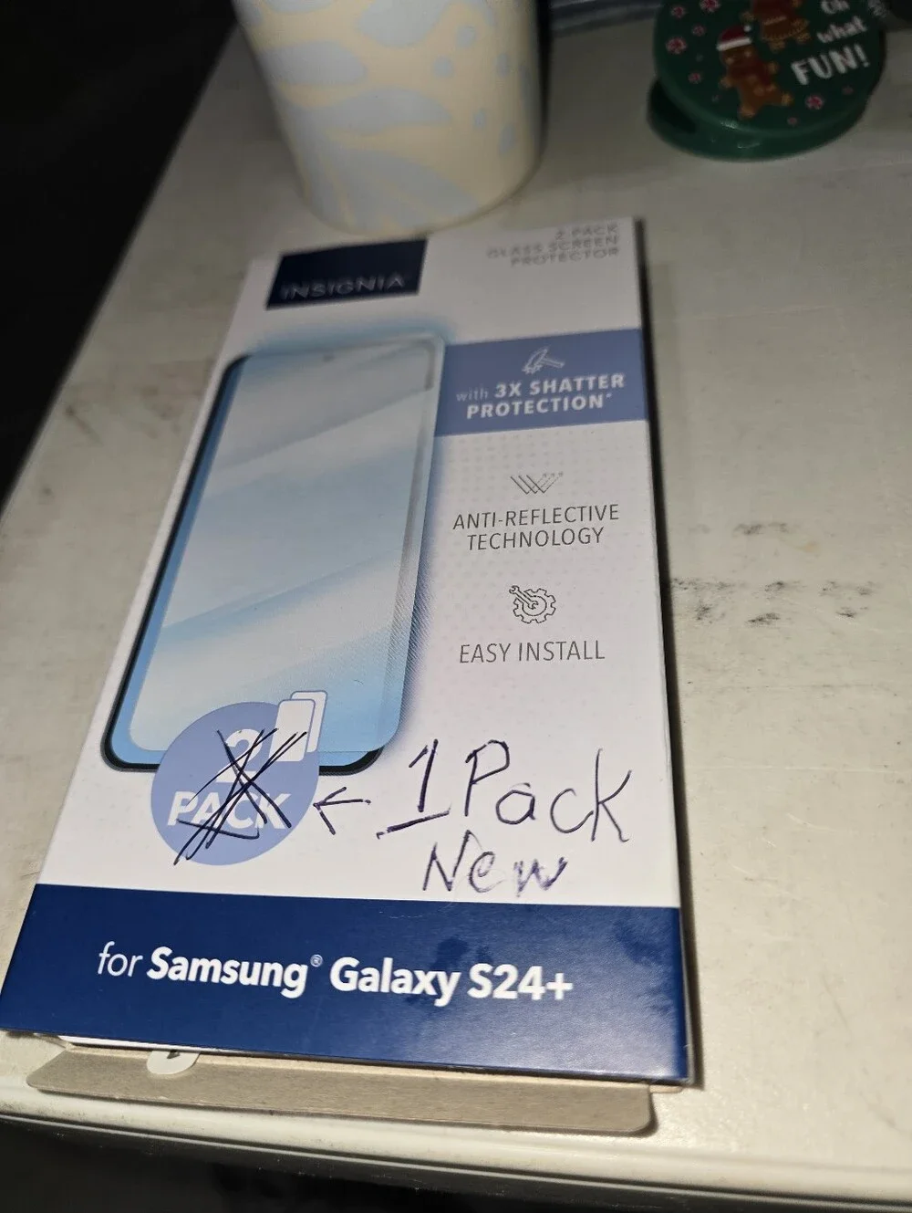Insignia, 1 Only Pack,  Anti-Reflective Phone Screen Protector, Samsung S24+